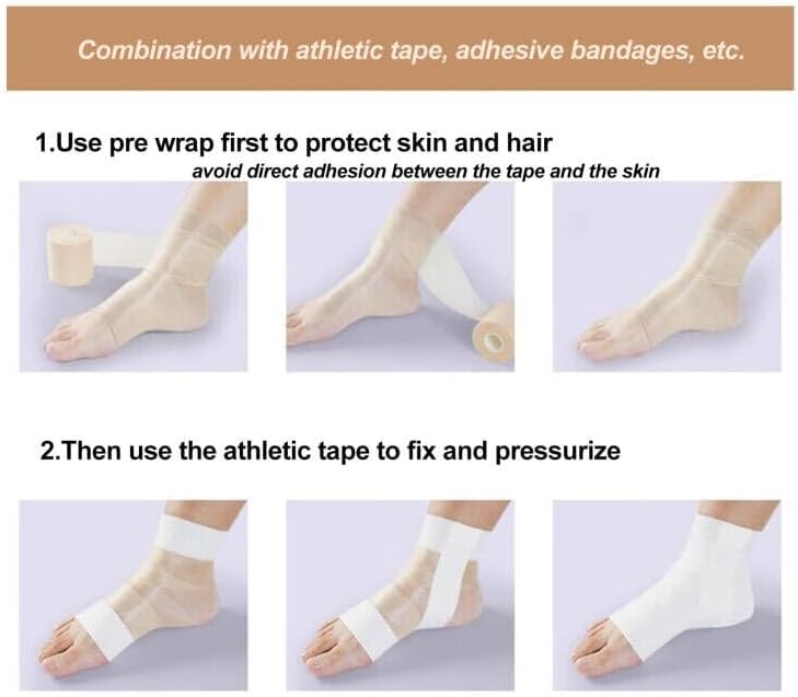 Clooflar 9 Pack Pre Wrap Athletic, 2.75 Inches X 12 Yards Multi-Color Prewrap Athletic Tape for Hair Soccer, Sports Pre Wrap Tape, Pre-Wrap Foam Underwrap Tape Ankles Wrists Hands Knees Elbows - Image 4